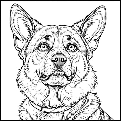 DOG BREEDS - Print-ready PDF Coloring Book with 77 High-Quality images of Cute Dogs