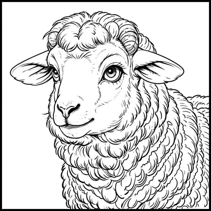 FARM ANIMALS - Print-ready PDF Coloring Book with 91 High-Quality images of Cute Farm Animals