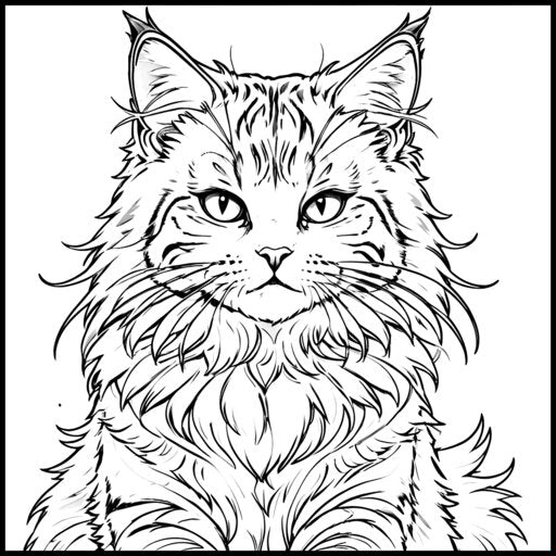 CAT BREEDS - Print-ready PDF Coloring Book with 75 High-Quality images of Cute Cats