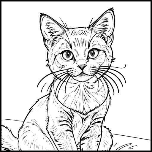 CAT BREEDS - Print-ready PDF Coloring Book with 75 High-Quality images of Cute Cats